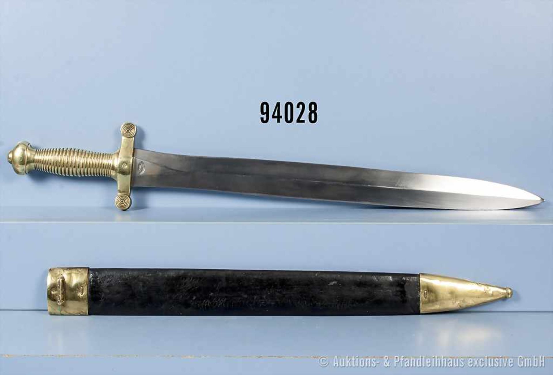 Faschinenmesser (Kurzschwert) Frankreich, Hersteller "TALABOTFs 1832 Paris", dazugehörige