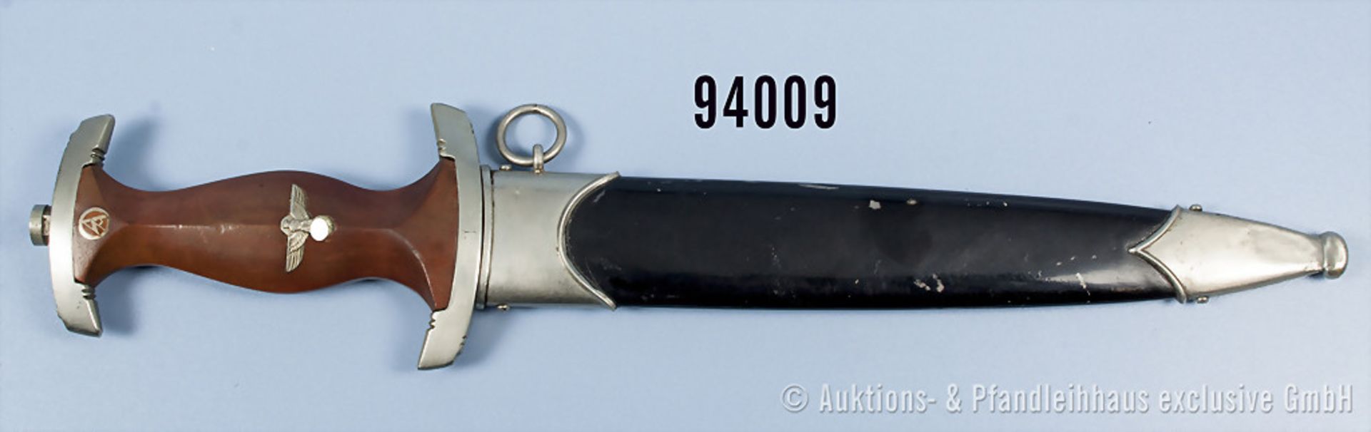 NSKK-Dienstdolch, Hersteller "Rich. Abr. Herder Solingen - RZM M7/18 1939", Klingeninschrift "