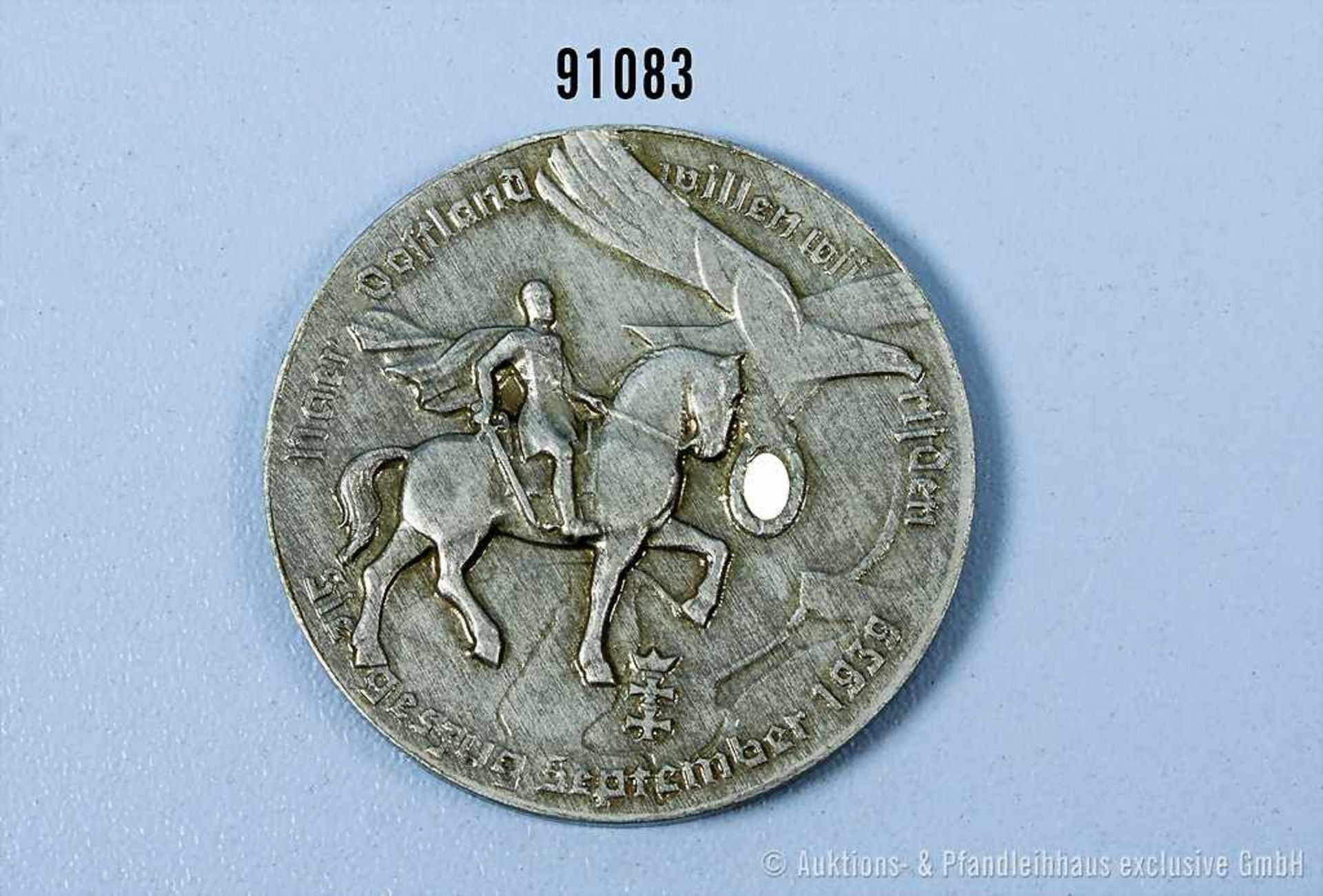 3. Reich, Zinkmedaille "Medaille 1939 - auf den Siegeszug in den preußischen Grenzgebieten",