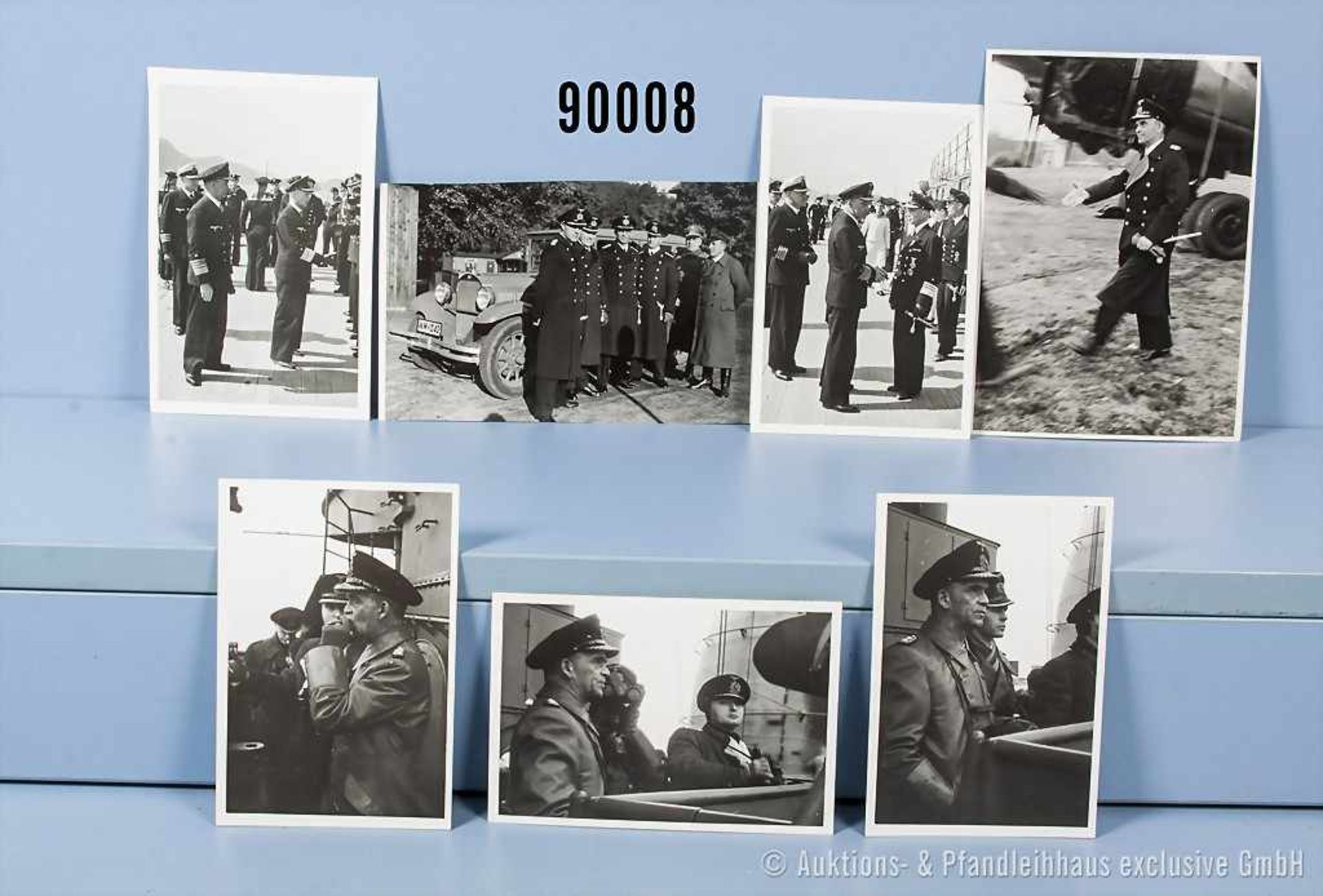 Konv. großformatige Privatfotos von Admiral Otto Schniewind aus der Zeit seiner militärischen