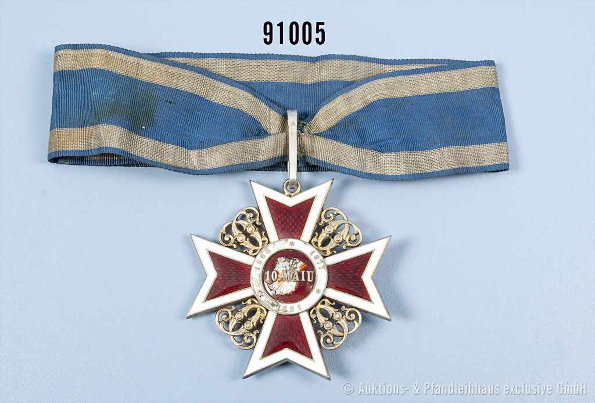 Orden der Krone von Rumänien, Kommandeurkreuz in der Größe eines Großkreuzes (Order of the Crown - Image 2 of 2