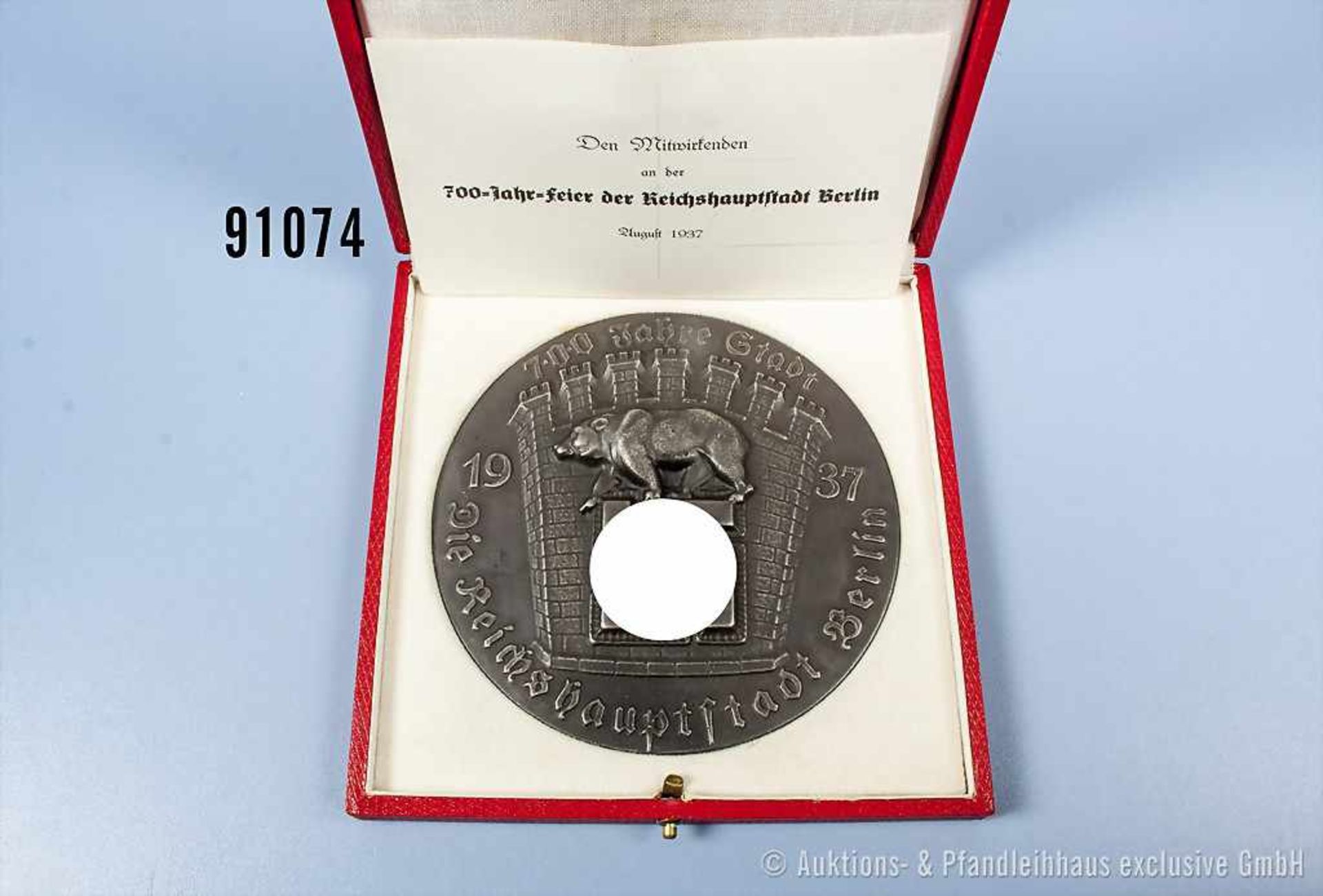 3. Reich, gusseiserne Medaille 1937 "Auf die 700-Jahr-Feier von Berlin", geschaffen von dem