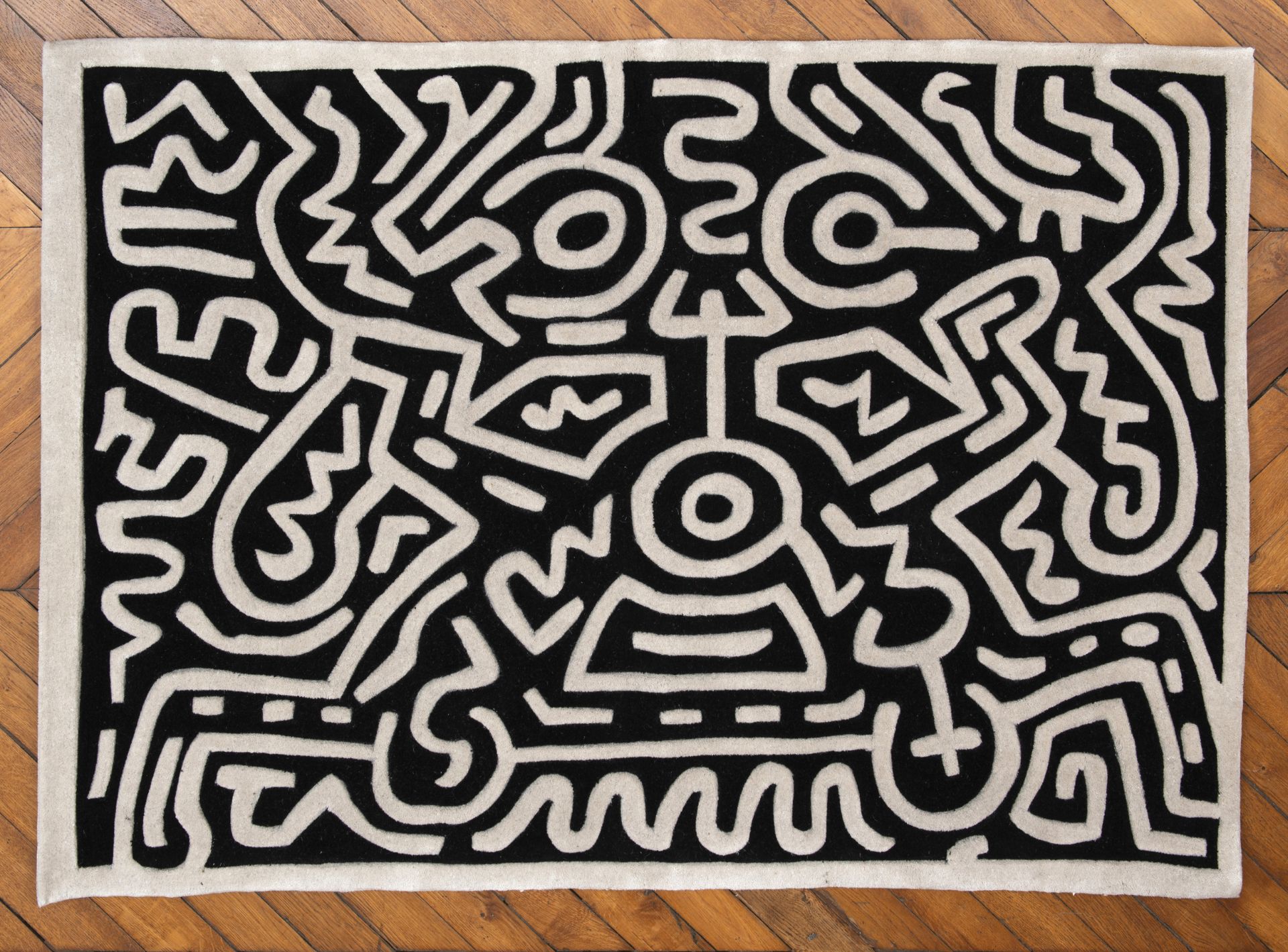 Keith HARING (D'après) - Untitled 1 - Tapis numéroté 8/25 - Editions Studio - 100 [...]