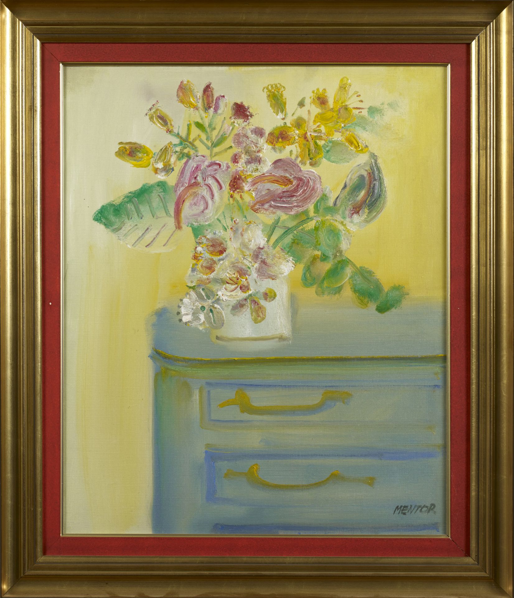Blasco MENTOR (1919-2003) - Bouquet à la commode - Huile sur toile signée en bas à [...] - Bild 4 aus 4