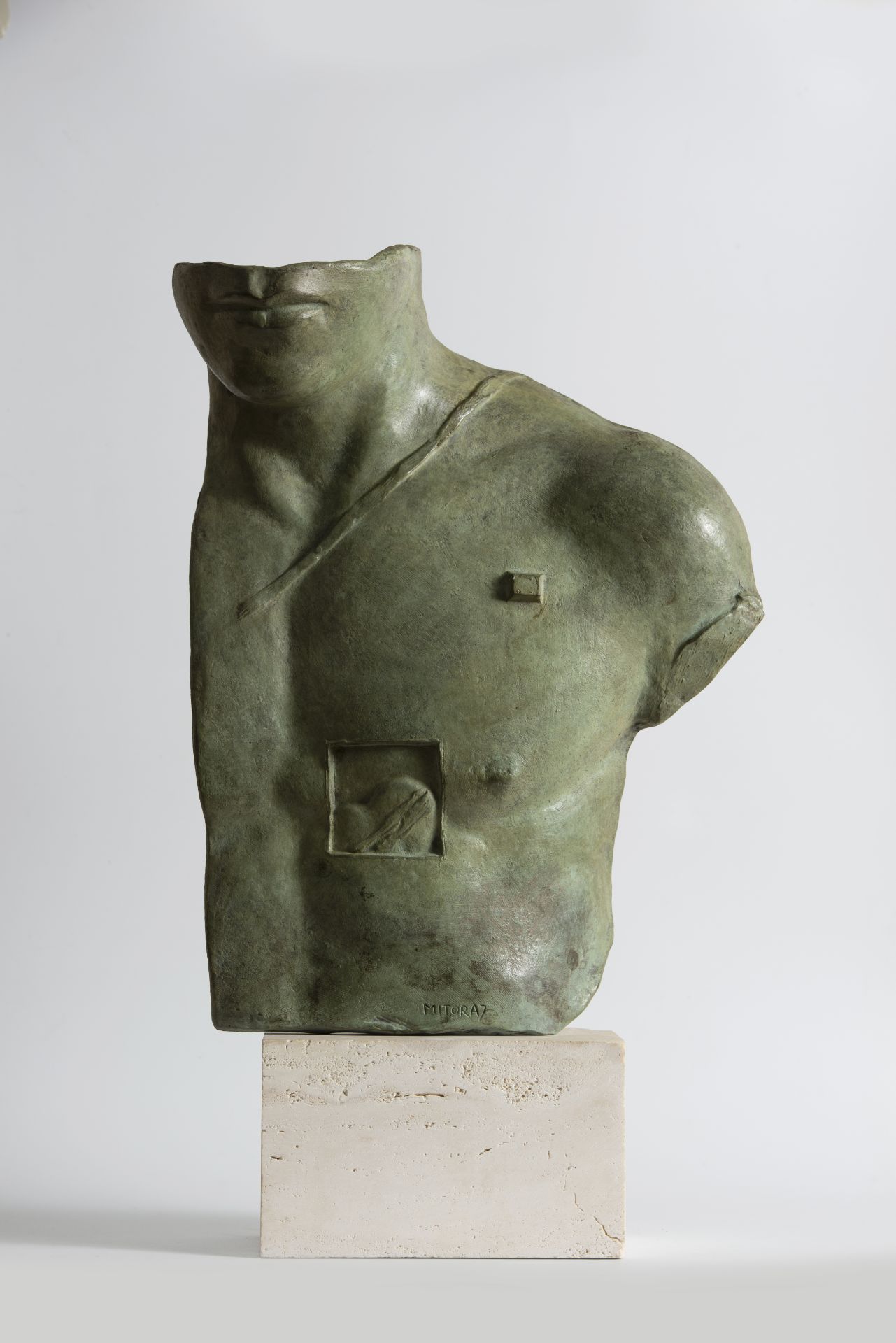 Igor MITORAJ (1944-2014) - Aesclepios Bronze à patine verte et numéroté - 38 x 28 [...]