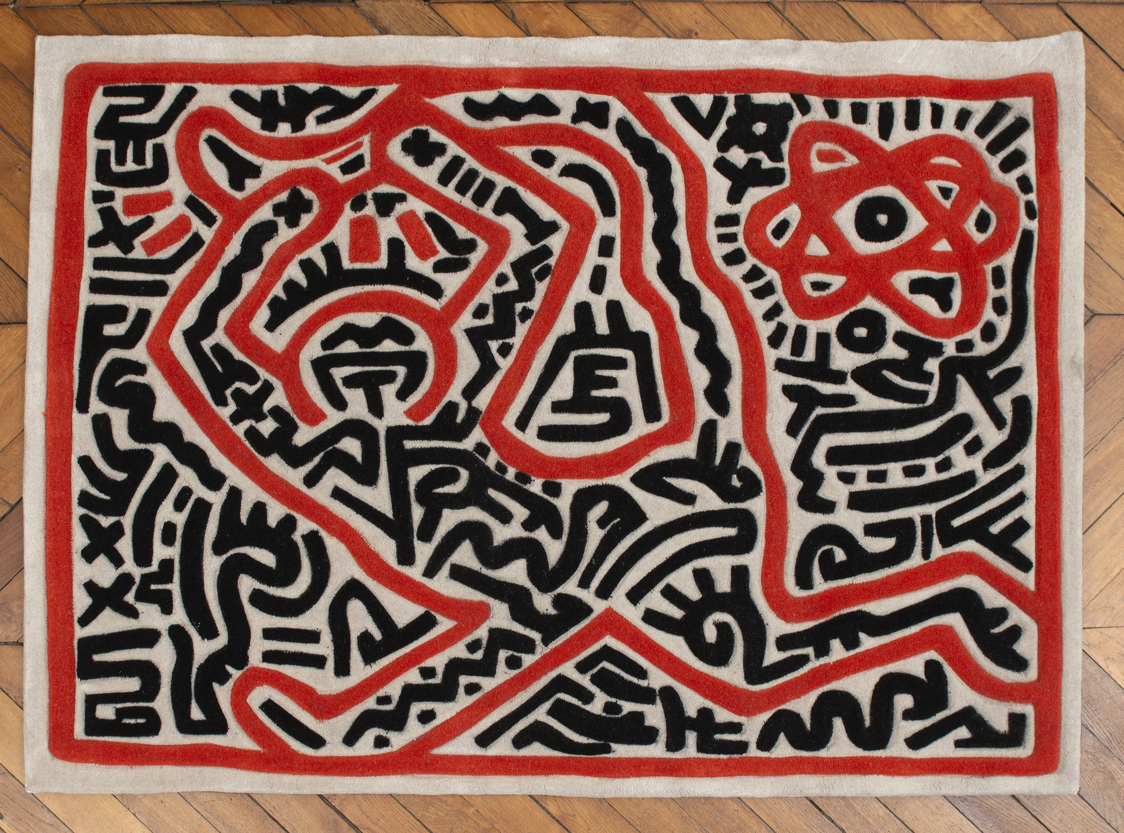 Keith HARING (D'après) - Untitled 2 - Tapis numéroté 10/25 - Editions Studio - 100 [...]