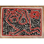 Keith HARING (D'après) - Untitled 2 - Tapis numéroté 10/25 - Editions Studio - 100 [...]