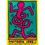 Keith HARING (1958-1990) - Montreux Jazz Festival - Affiche sérigraphique - 99 x 69 [...]