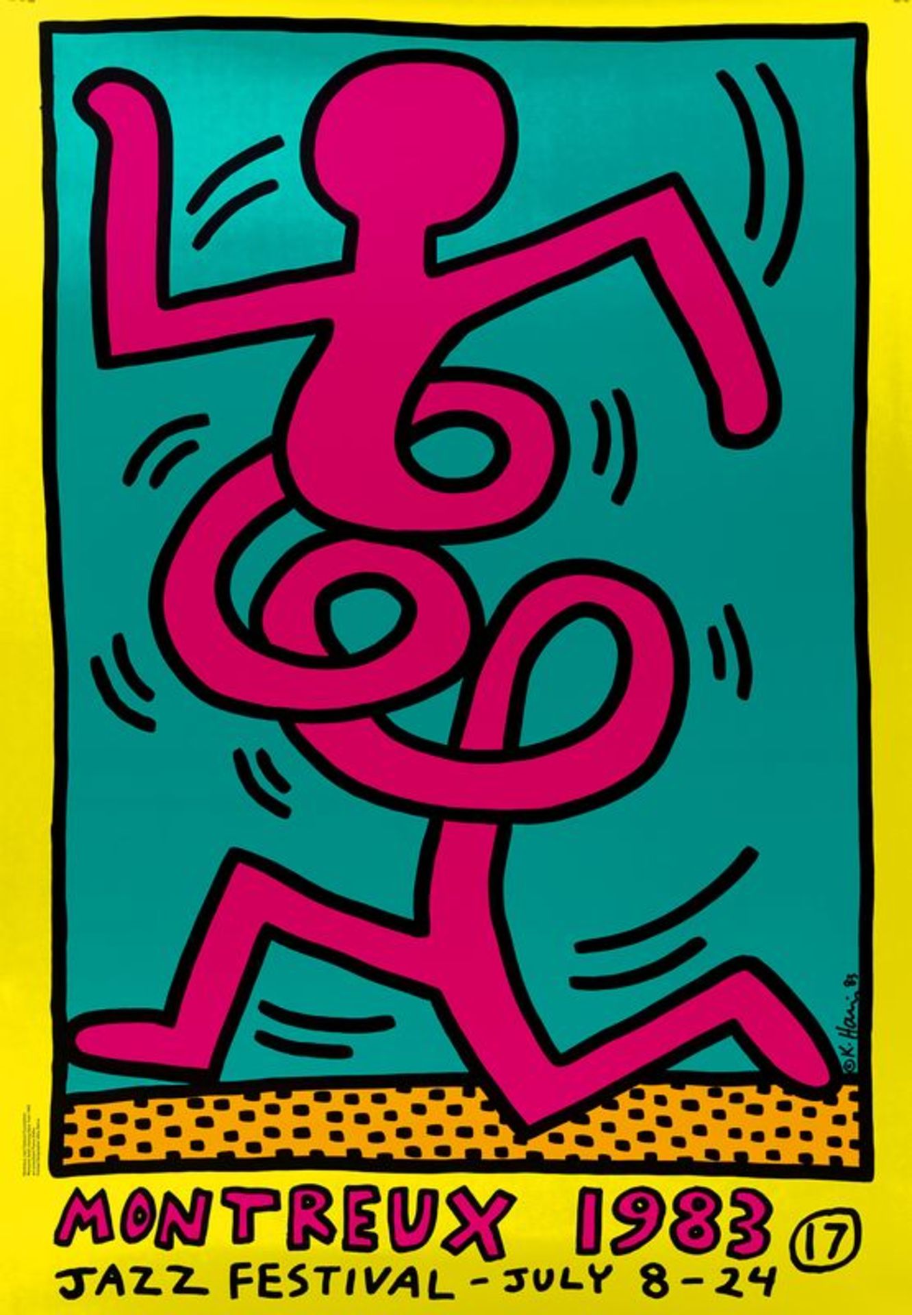 Keith HARING (1958-1990) - Montreux Jazz Festival - Affiche sérigraphique - 99 x 69 [...]