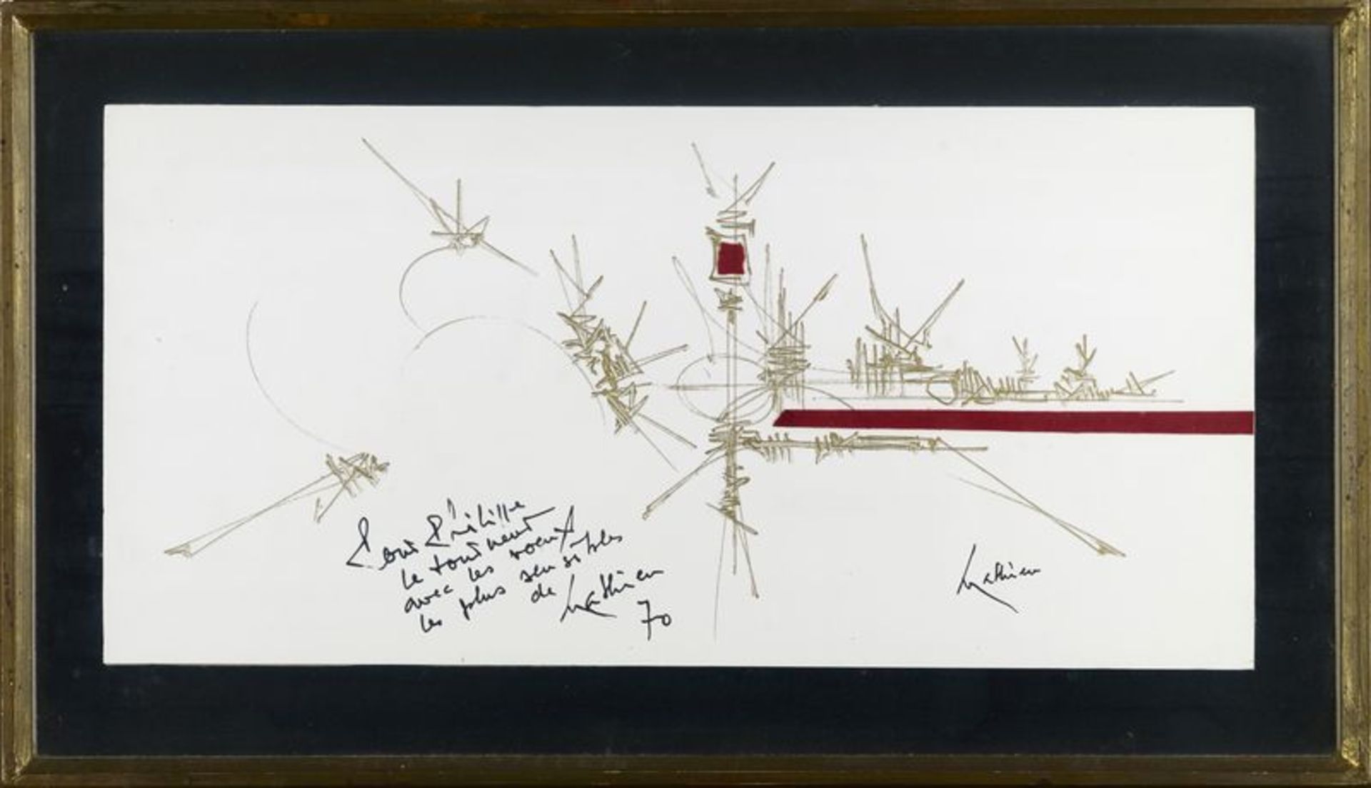 Georges MATTHIEU (1921-2012) - Composition - Technique mixte sur panneau - Signé en [...]