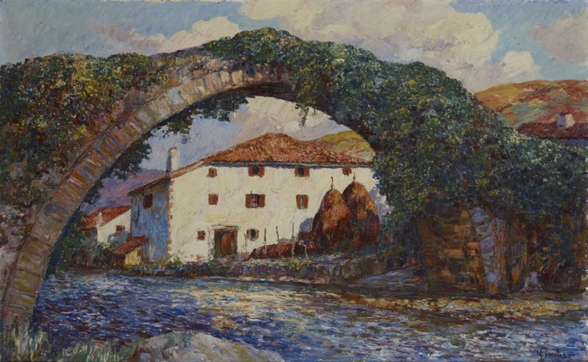 Louis FLOUTIER (1882-1936) - Maison et pont - Huile sur toile signée en bas à [...] - Bild 2 aus 5