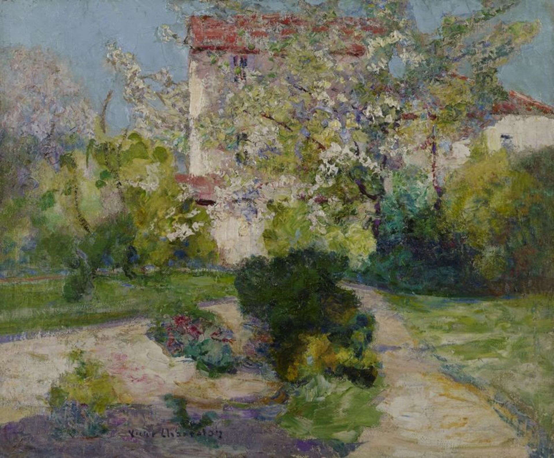 Victor CHARRETON (1864-1936) - Printemps près Paris, 1929 - Huile sur toile signée [...]