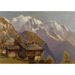 Marcel WIBAULT (1905-1998) - Vue sur le Mont Blanc, le Gouter et l'Aiguille de [...]