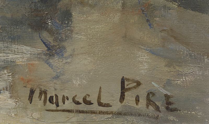 Marcel PIRE (1913-1981) - Scène citadine sous la pluie - Huile sur toile signée en [...] - Image 3 of 5