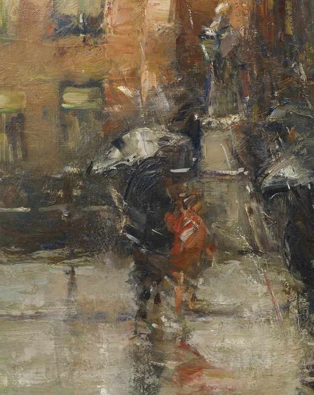 Marcel PIRE (1913-1981) - Scène citadine sous la pluie - Huile sur toile signée en [...] - Image 4 of 5