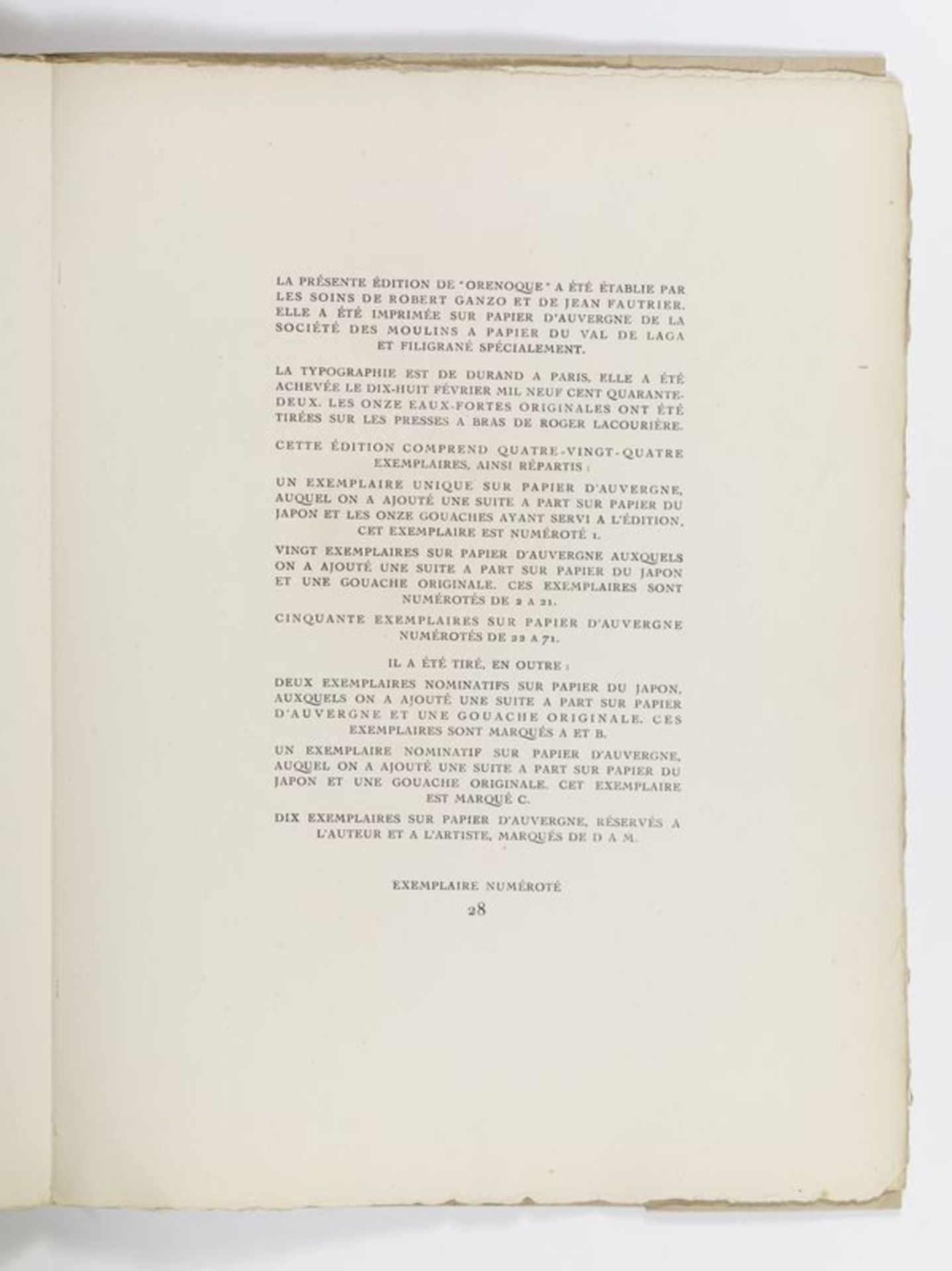 Jean FAUTRIER (1898-1964) - Orénoque - Robert Ganzo, illustré de 11 eau fortes par [...] - Bild 4 aus 4