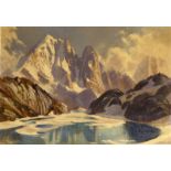 Marcel WIBAULT (1905-1998) - Aiguille verte du lac Blanc Chamonix 1958 - Importante [...]