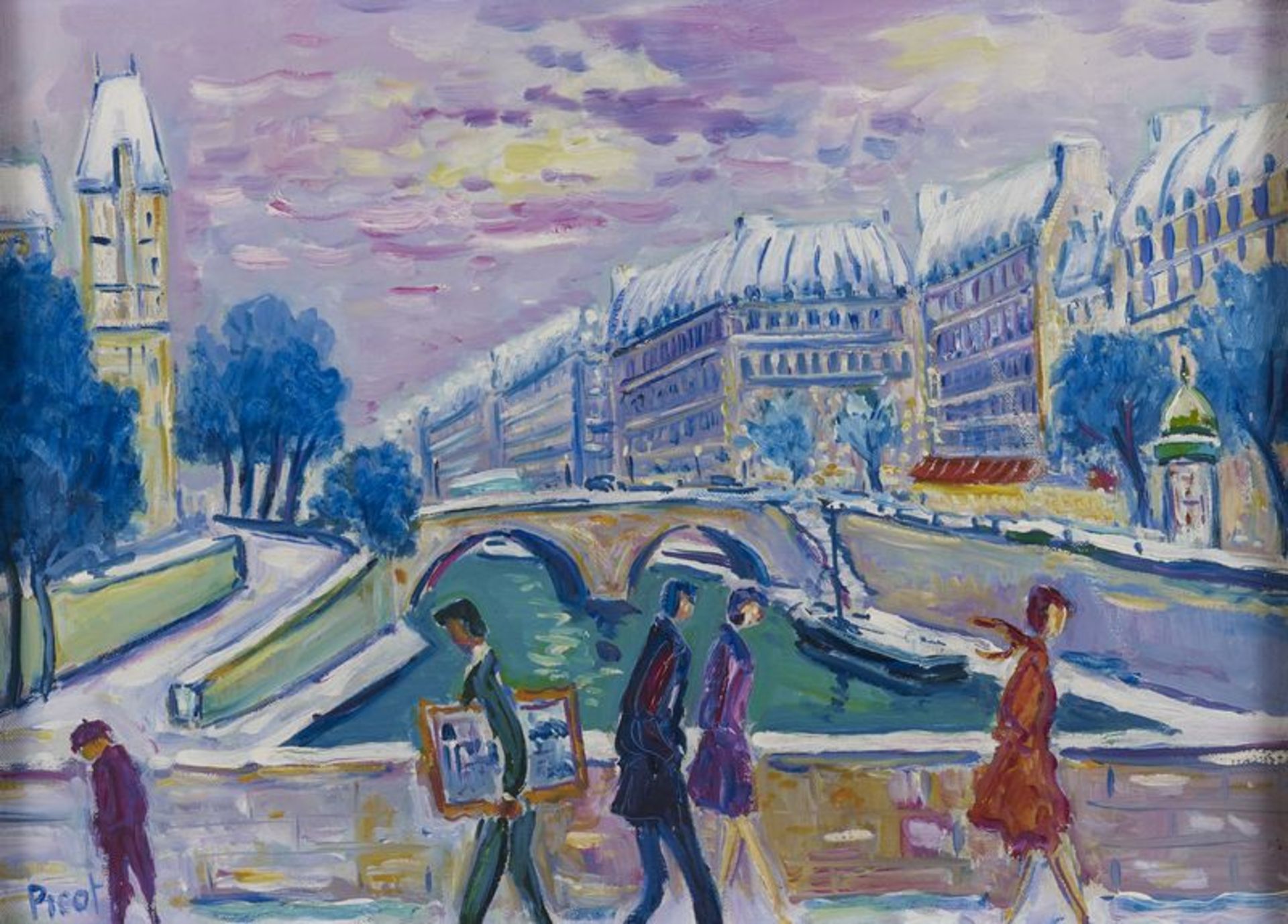 Jean Claude PICOT (1933) - Quai des Orfèvres - Huile sur toile signée en bas à [...]