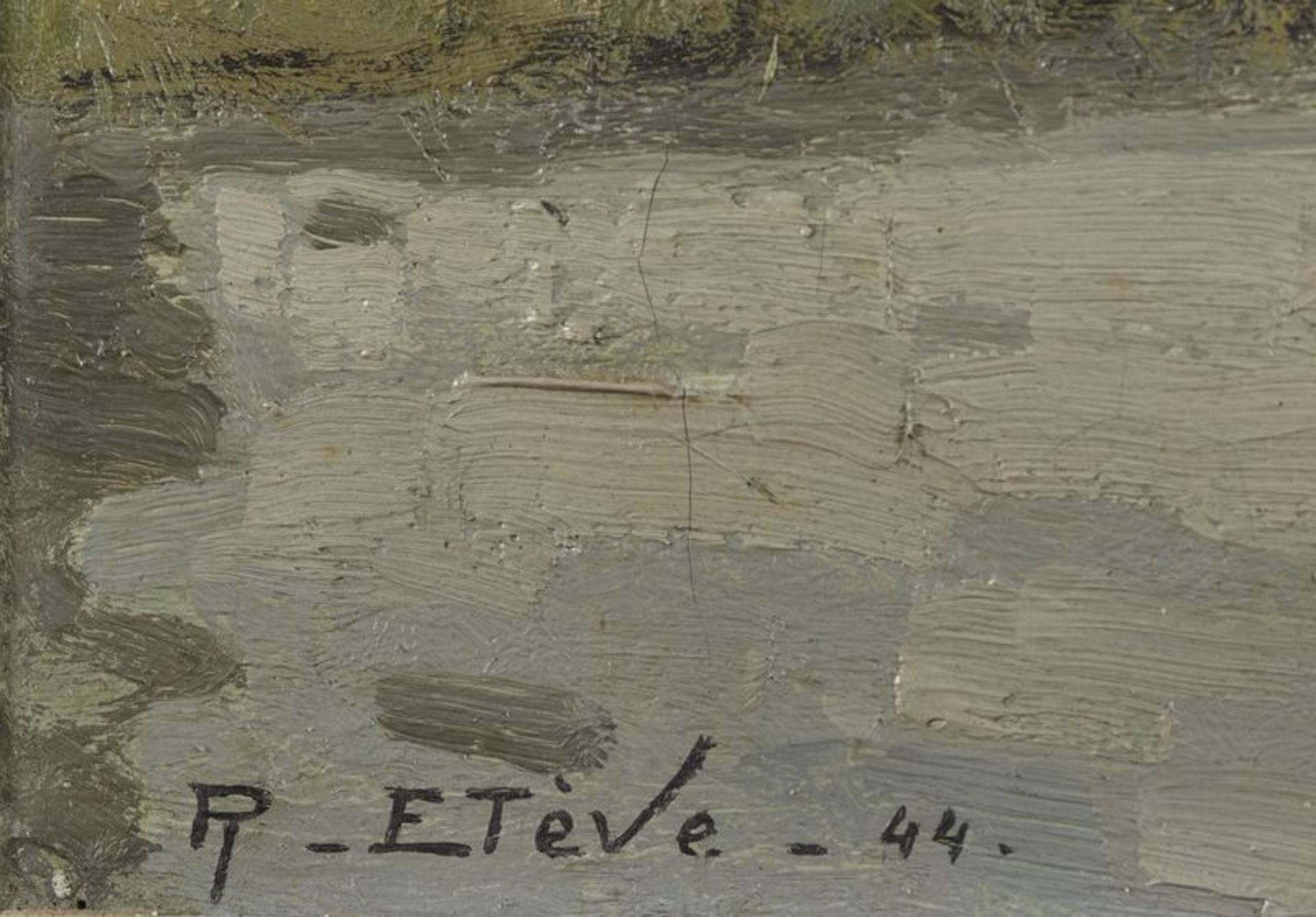Félix Raoul ETEVE (1902- 1967) Pont dans un village - Huile sur toile signée ne bas [...] - Bild 2 aus 5