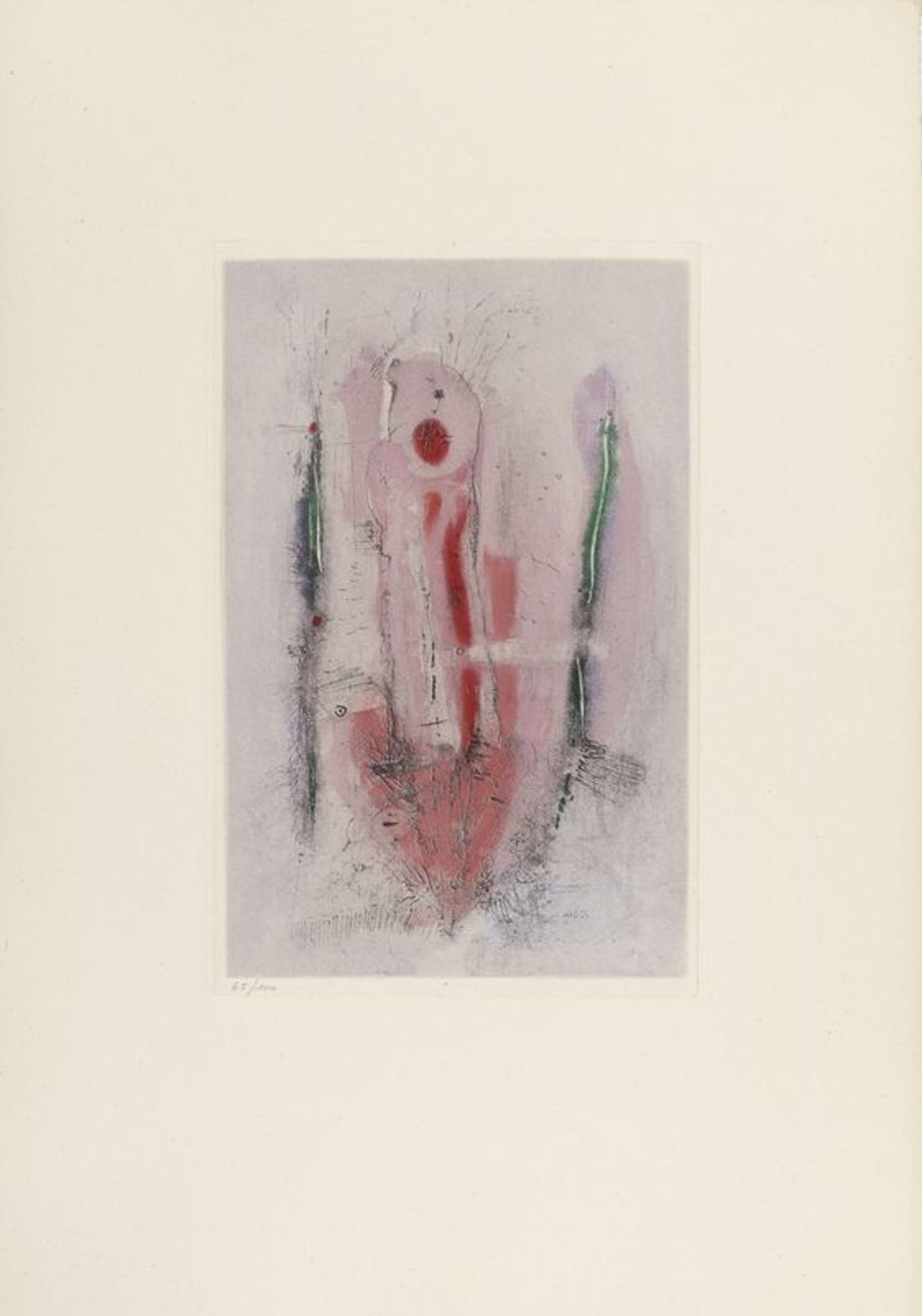 Otto WOLS (1913 - 1951) - Flamboyant, 1946 - Gravure sur papier d'Arches - Signée [...]