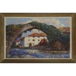Louis FLOUTIER (1882-1936) - Maison et pont - Huile sur toile signée en bas à [...]