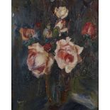 Eugène LEROY (1910-2000)- Bouquet - Huile sur carton signée en bas à gauche et [...]