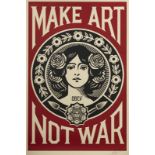 Shepard FAIREY dit OBEY (1970) - Make art no war - Sérigraphie - Signée au crayon - [...]