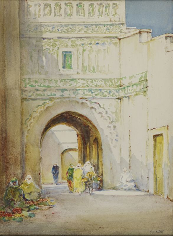 Isidore ROSENSTOCK (1880-1956) - Village oriental - Aquarelle signée en bas à [...]