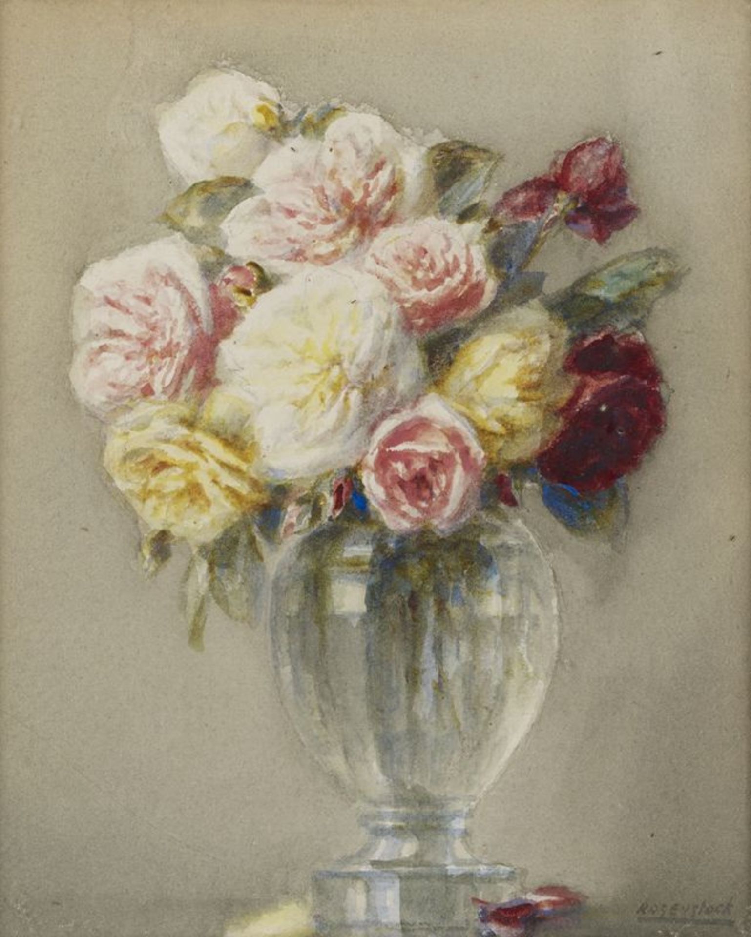 Isidore ROSENSTOCK (1880-1956) - Vase de fleurs - Aquarelle signée en bas à [...]