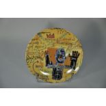 Jean-Michel BASQUIAT - D'après - All colored cast - Assiette en porcelaine - D. 21 [...]