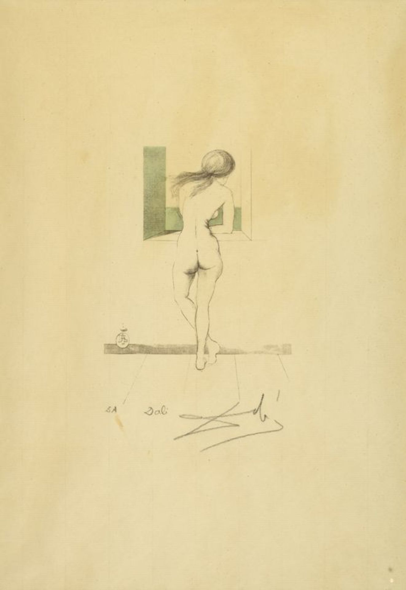 Salvador DALI (1904-1989) - Nu à la fenêtre - Lithographie en couleurs - 35,5 x [...]