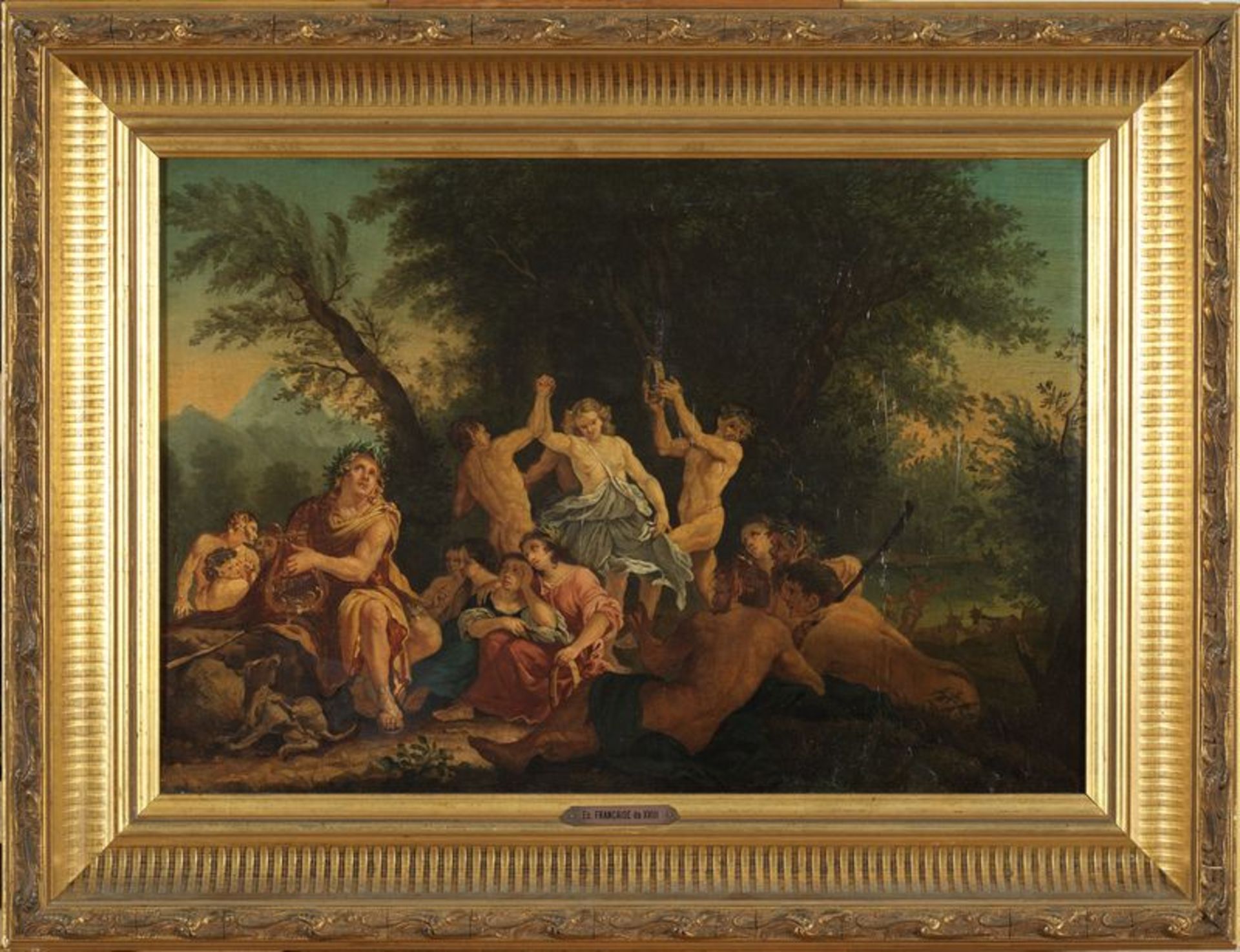 Ecole du XIXème siècle - Bacchanale - Huile sur toile - 35,6 x 51 cm - - School [...] - Bild 2 aus 4