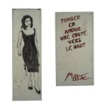 MISS TIC (1956) - Tomber en amour une chute vers le haut, deux panneaux en tôle [...]