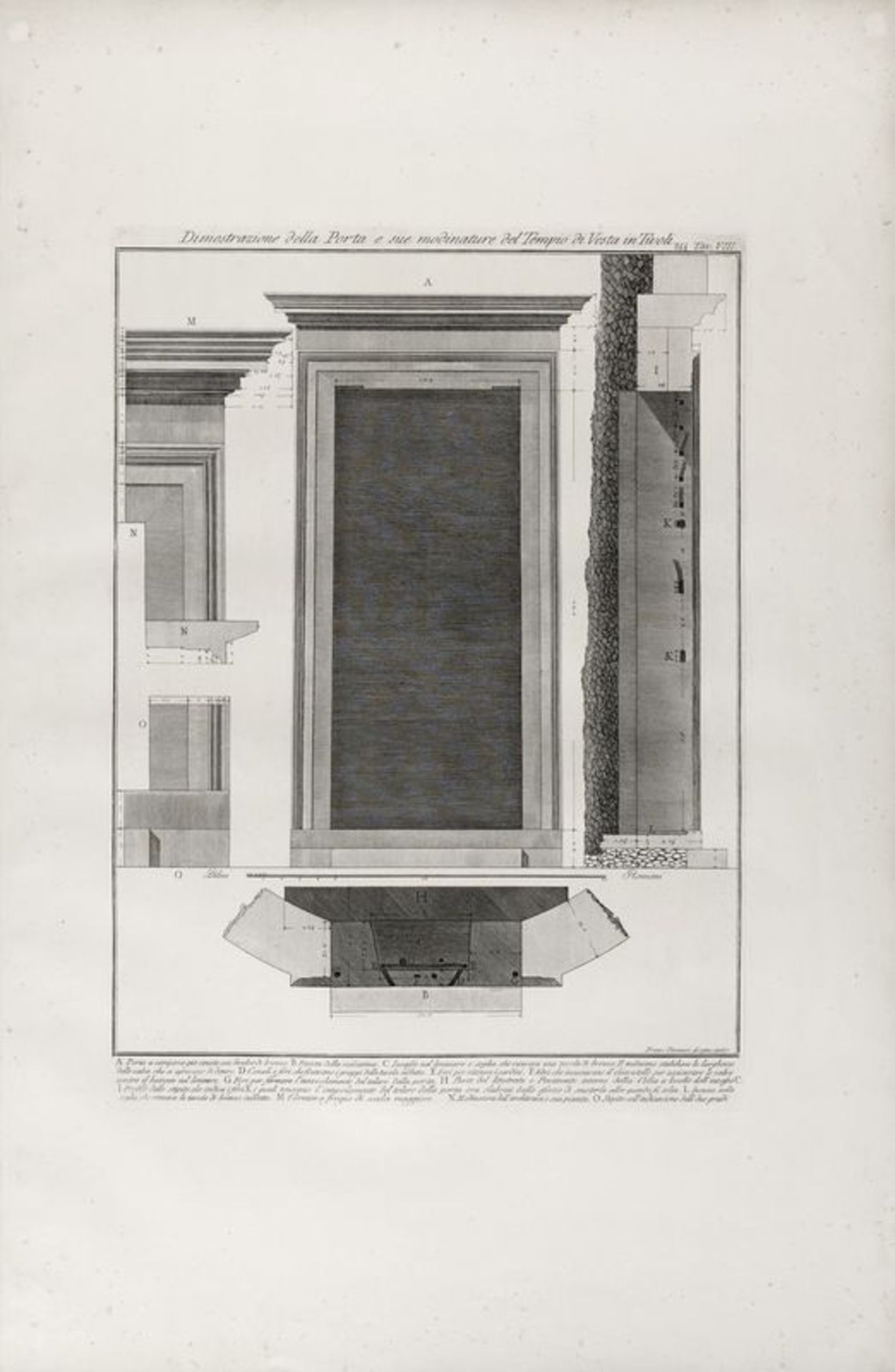 Giovanni Battista PIRANESI (1720-1778) - Dimostrazione della porta e sue modinature [...]