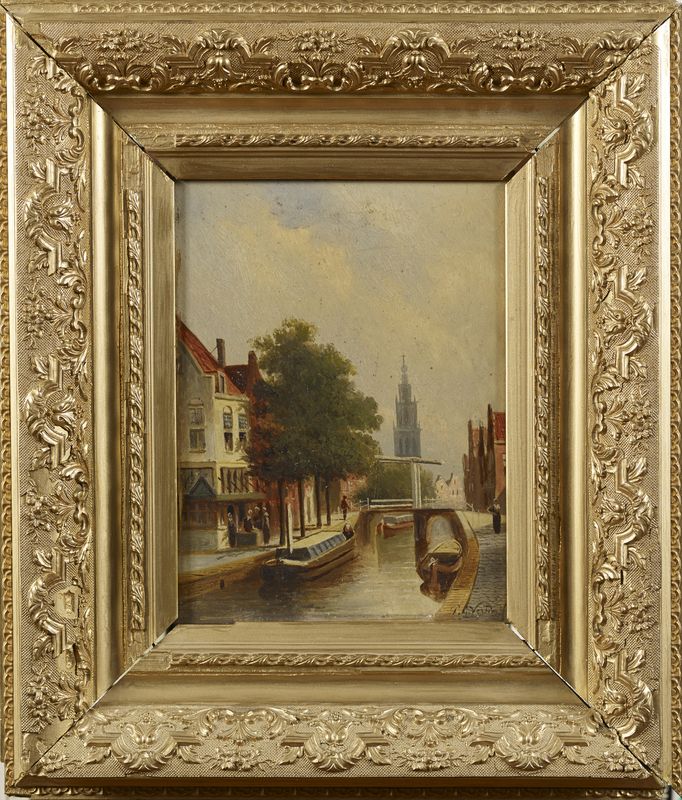 Petrus Gerardus VERTIN (1819-1893) - Vue sur le canal- Huile sur panneau signée en [...] - Image 2 of 4