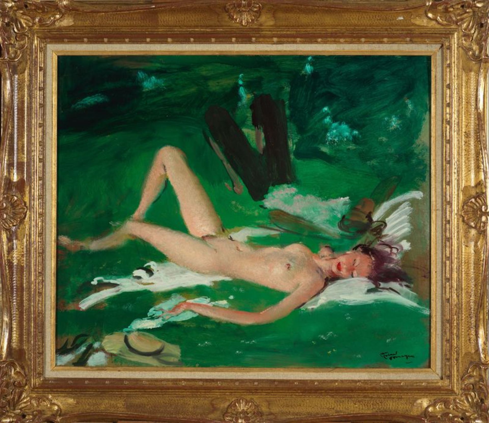 Jean-Gabriel DOMERGUE (1889-1962) - Nu sur l'herbe - Huile sur carton - Signée en [...] - Bild 2 aus 5