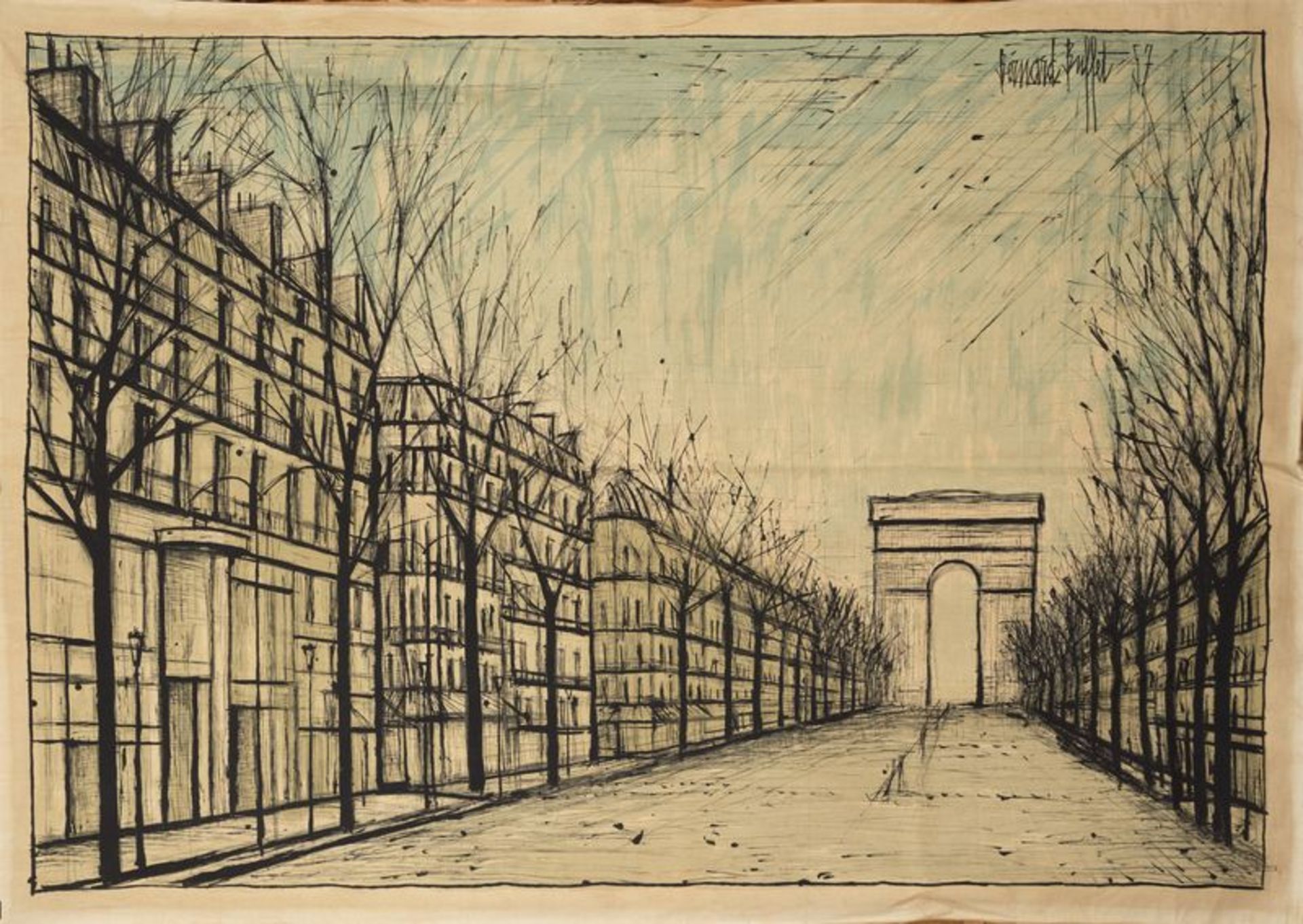 BERNARD BUFFET (D’après) Les Champs Elysées, 1957 Impression sur coton Editions [...]