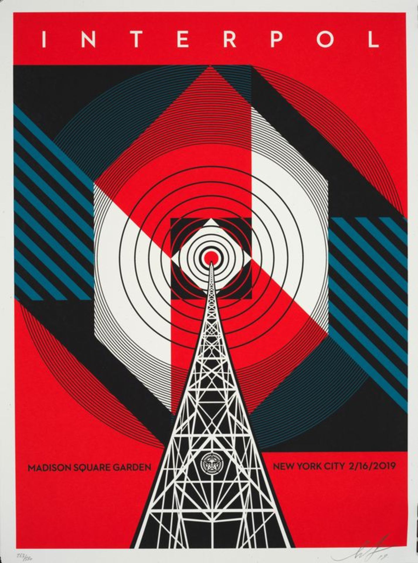 Shepard FAIREY (1960) - Interpol, 2019 - Sérigraphie signée, datée et numéroté [...]