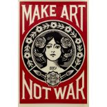 Shepard FAIREY dit OBEY (1970) - Make Art Not War - Affiche sérigraphique signée au [...]