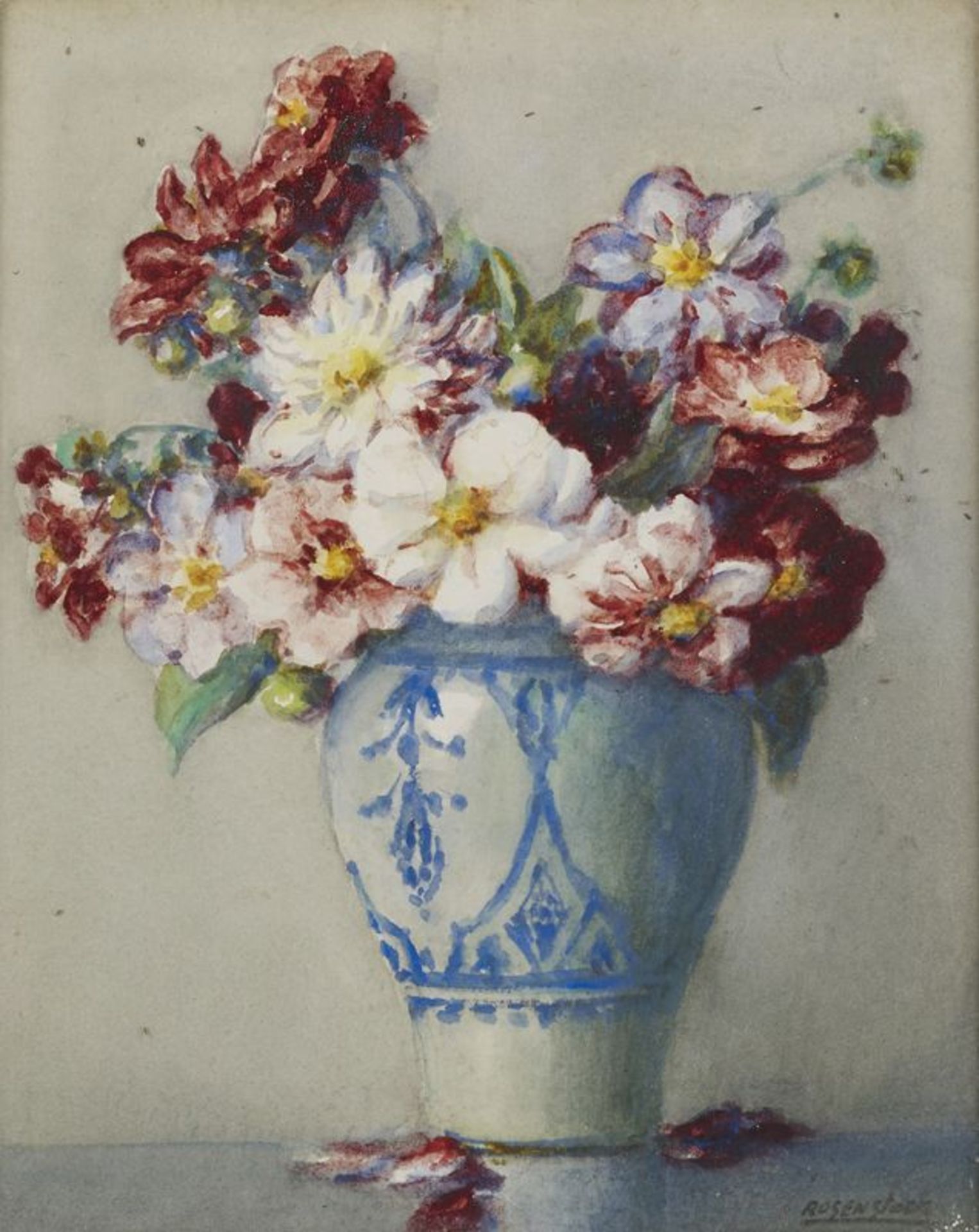 Isidore ROSENSTOCK (1880-1956) - Bouquet de fleurs - Aquarelle signée en bas à [...]