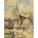 FRANK-WILL (1900-1951) - Chartres - Aquarelle sur carton signée et située en bas à [...]