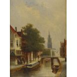 Petrus Gerardus VERTIN (1819-1893) - Vue sur le canal- Huile sur panneau signée en [...]