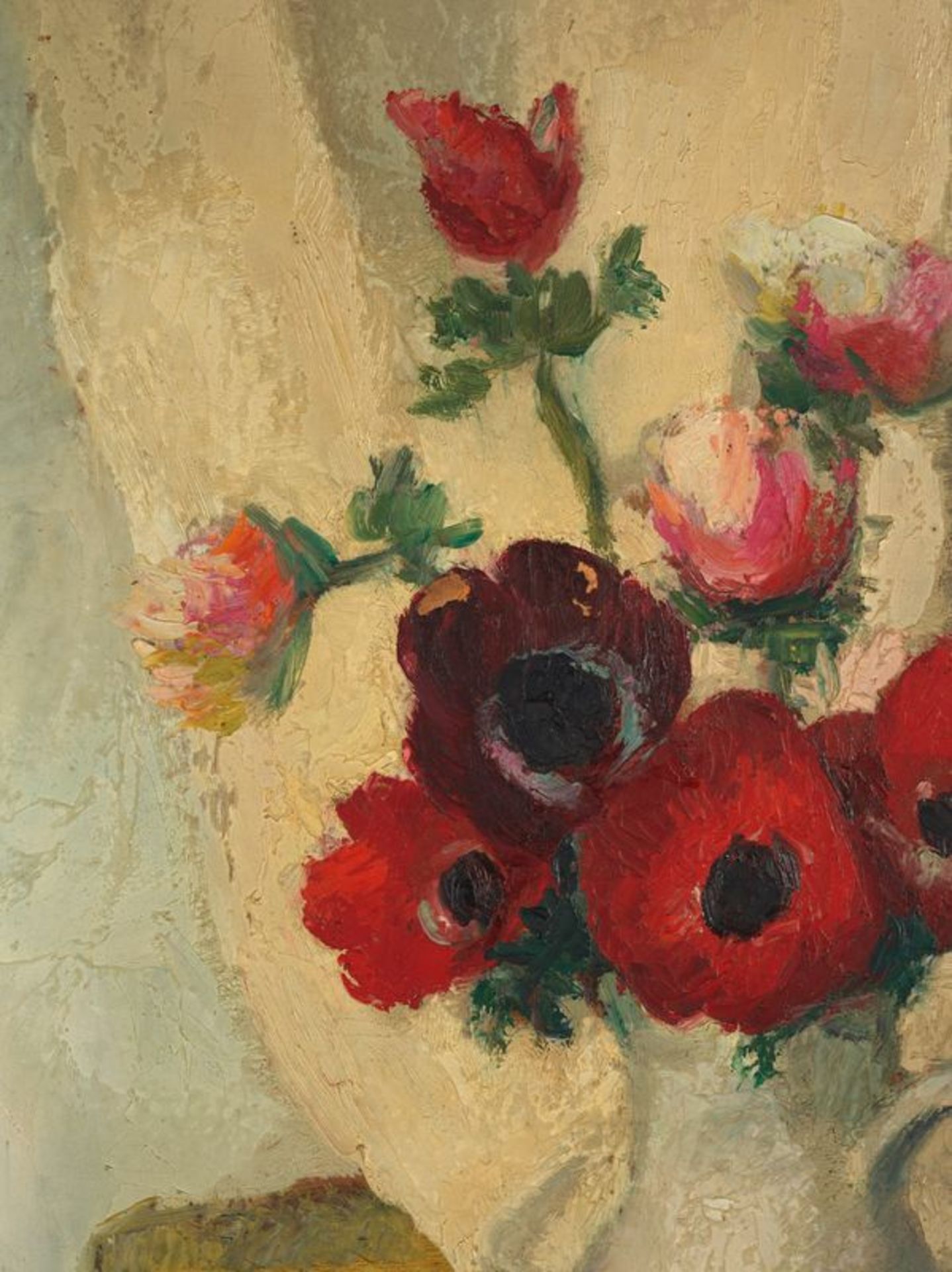 Charles KVAPIL ( 1884-1957) - Bouquet de fleurs à la cruche -Peinture sur isorel [...] - Bild 2 aus 5
