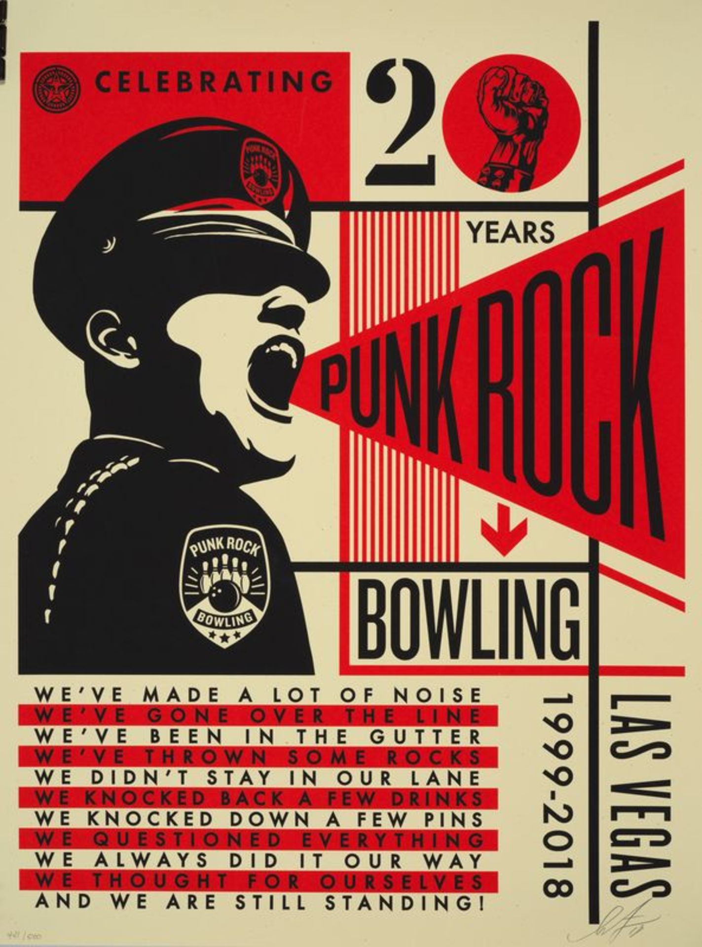 Shepard FAIREY (1960) - Punk Rock Bowling - Sérigraphie signée et numérotée [...]