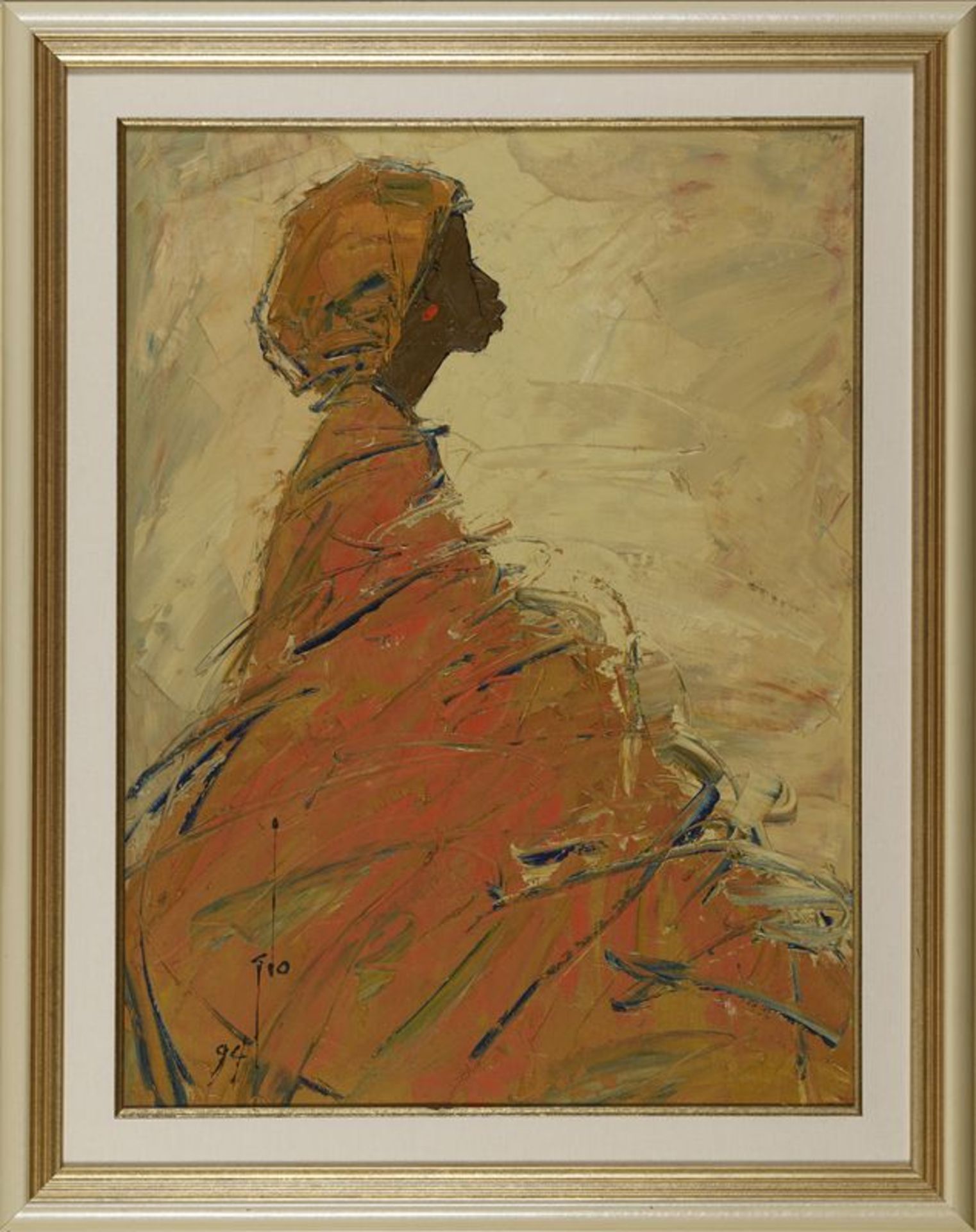 Ablade GLOVER (1934) - Profile - Huile sur toile signée en bas à gauche et daté [...]