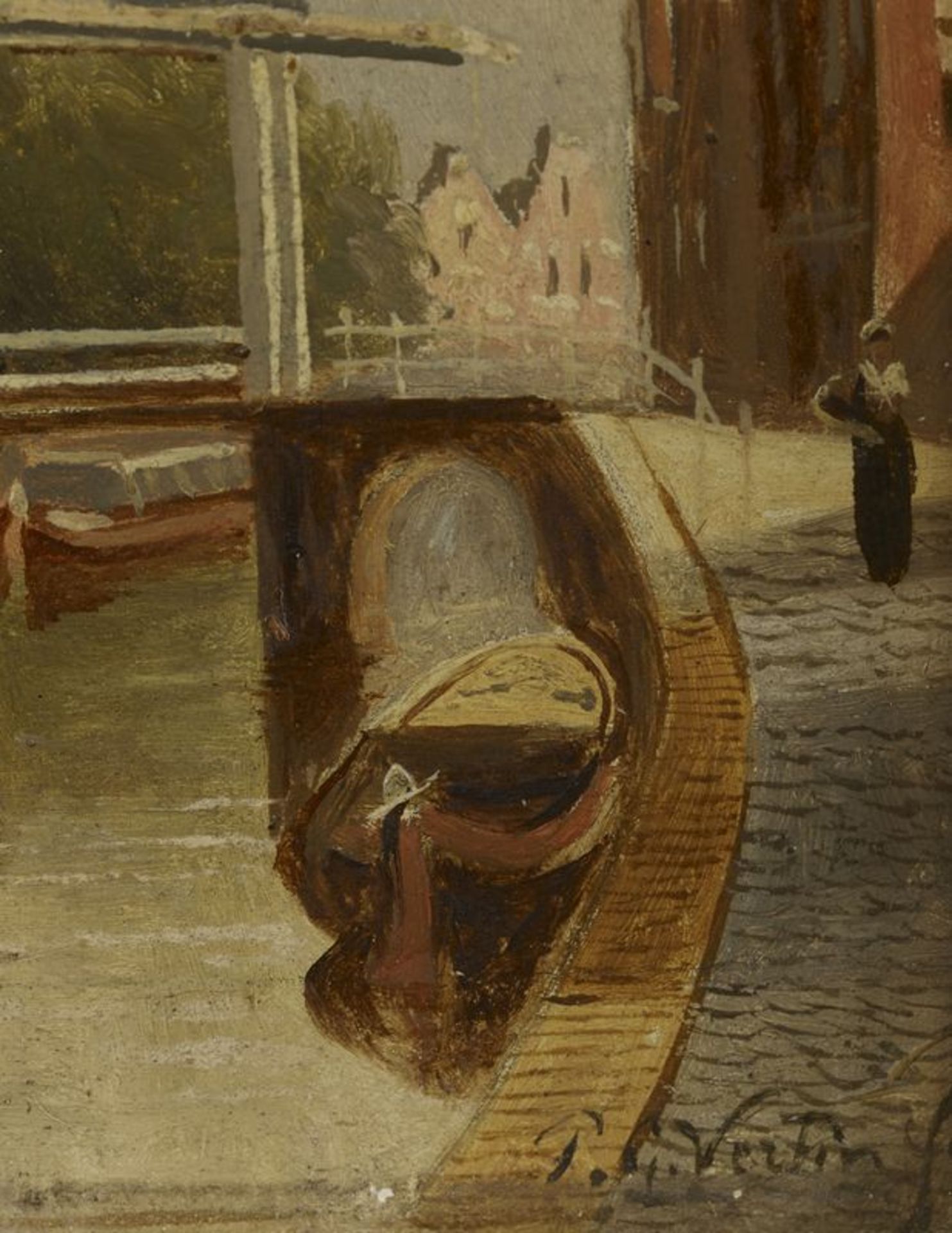 Petrus Gerardus VERTIN (1819-1893) - Vue sur le canal- Huile sur panneau signée en [...] - Bild 3 aus 4