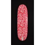 Keith HARING (1958-1990) - Sans titre, 1990 (fond rouge) - Impression sur skateboard [...]