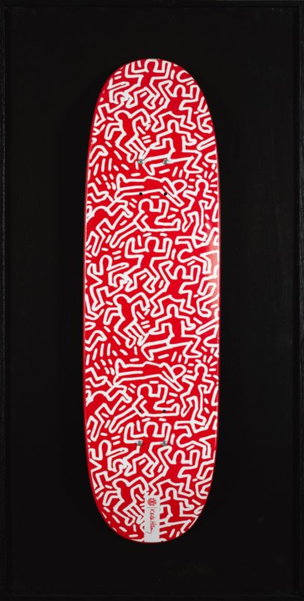 Keith HARING (1958-1990) - Sans titre, 1990 (fond rouge) - Impression sur skateboard [...]