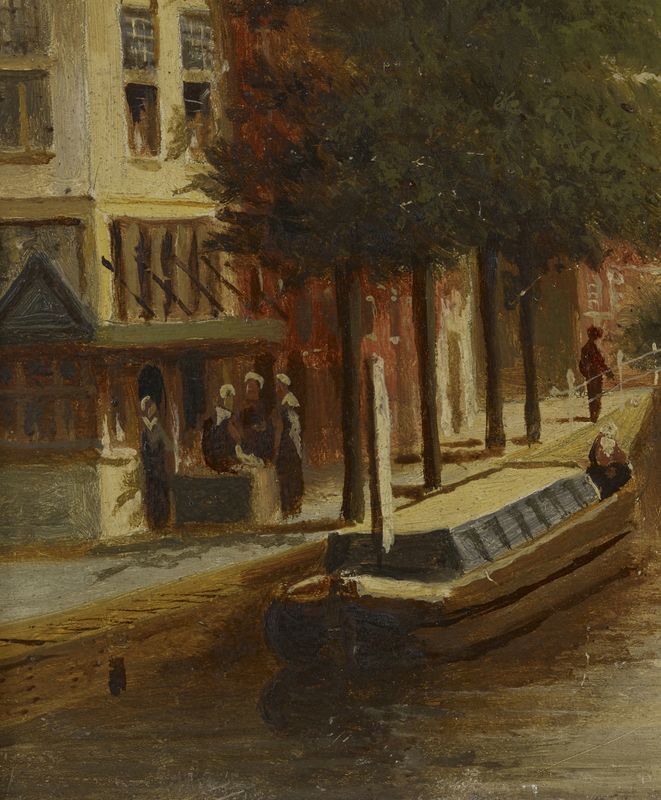 Petrus Gerardus VERTIN (1819-1893) - Vue sur le canal- Huile sur panneau signée en [...] - Image 4 of 4