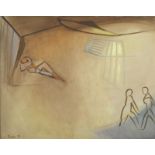 Francisco BORES (1898-1972 ) - Trois personnages - Huile sur toile signée et datée [...]